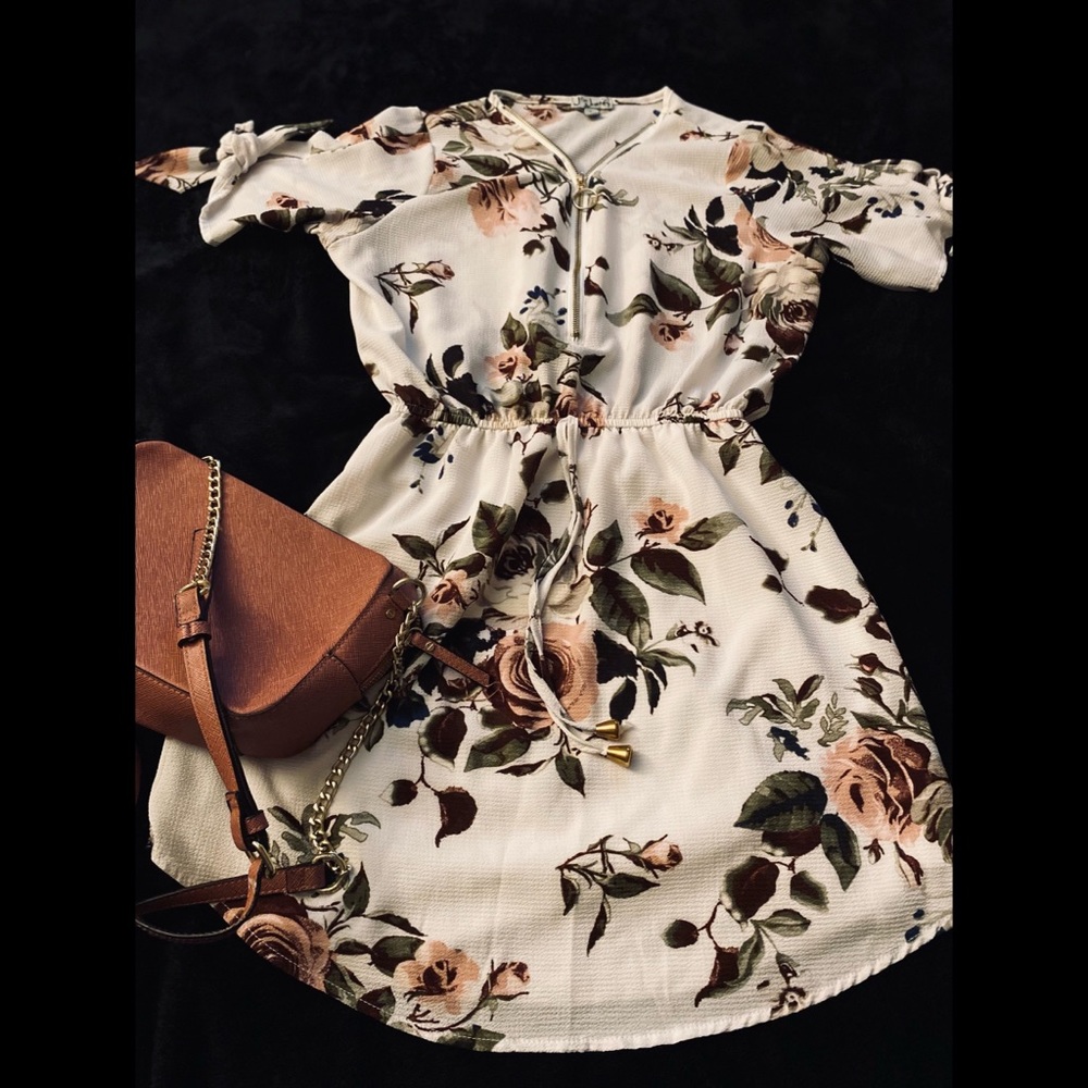 Floral Dress with Sleeves